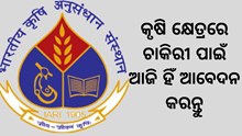 ଭାରତୀୟ କୃଷି ଅନୁସନ୍ଧାନ ସଂସ୍ଥାରେ ଚାକିରୀ ପାଇଁ ଆଜି ହିଁ କରନ୍ତୁ ଆବେଦନ