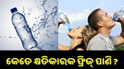 କେତେ କ୍ଷତିକାରକ ଫ୍ରିଜ୍ ପାଣି ?