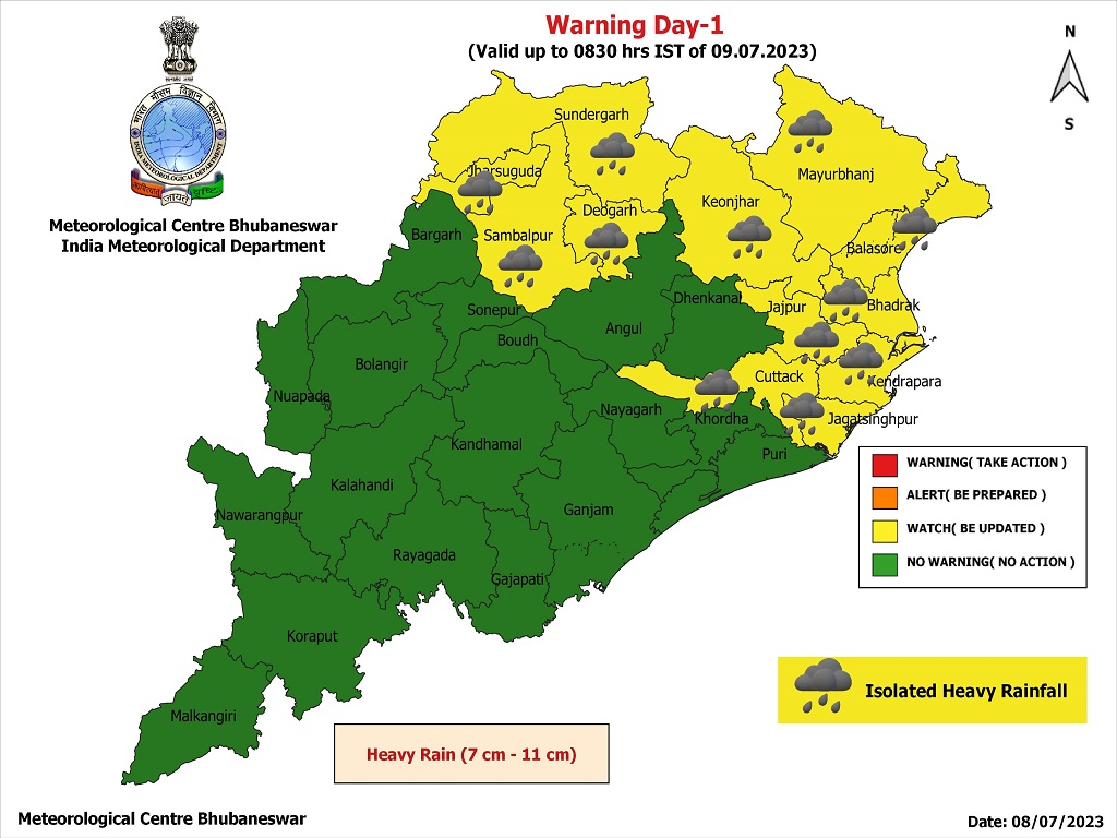 Rain will increase from 11th july , image source - imd bbsr